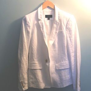 J. CREW WHITE LINEN BLAZER JACKET SIZE 10